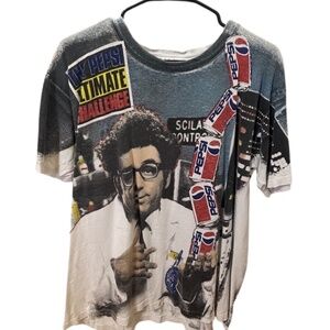 Vintage 1990's Kramer Pepsi Challenge AOP 24x28 Thrashed T-Shirt Size Large